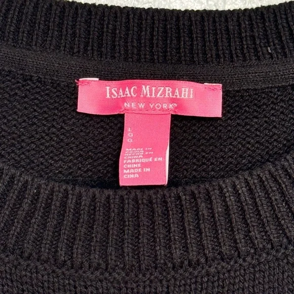 Isaac Mizrahi black knit sweater dress size large - Picture 6 of 11